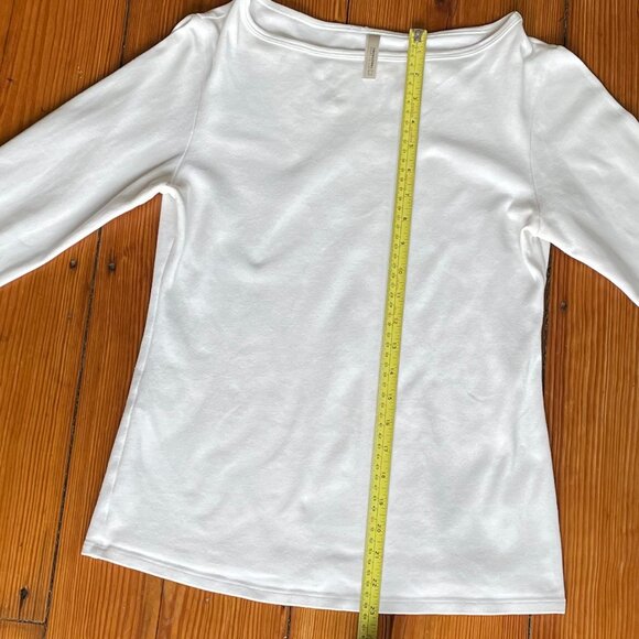 White 3/4 Sleeve Cotton Blend Top (L) - Picture 11 of 11